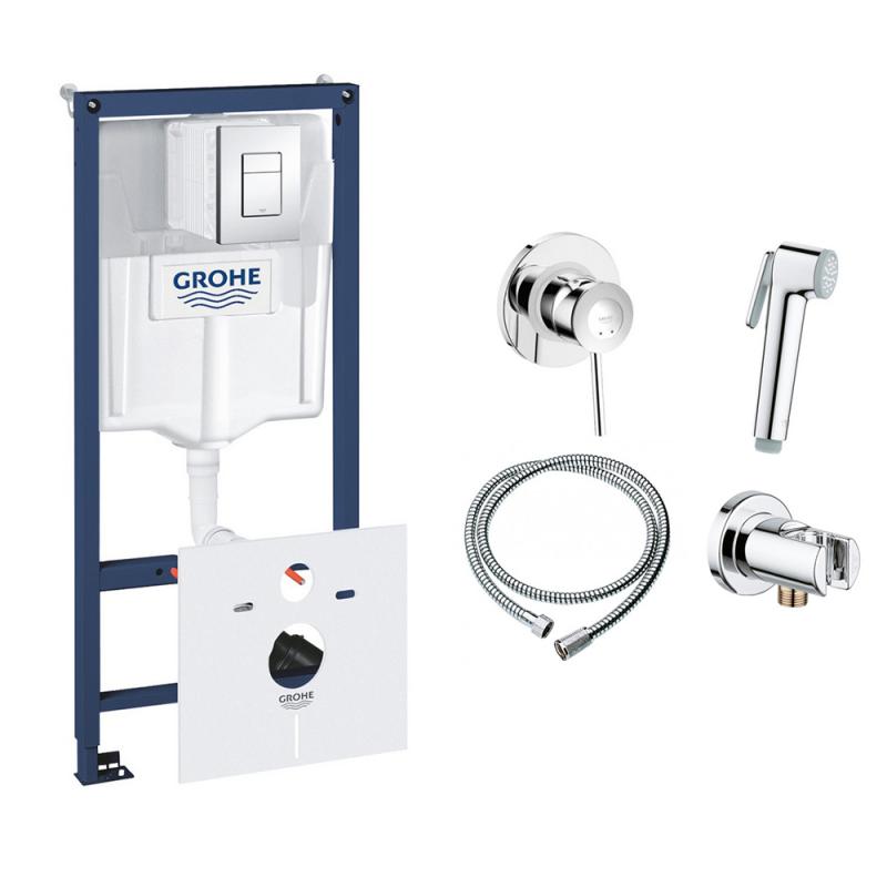Комплект Grohe інсталяція Rapid SL 38827000 + набір для гігієнічного душу зі змішувачем BauClassic 111048