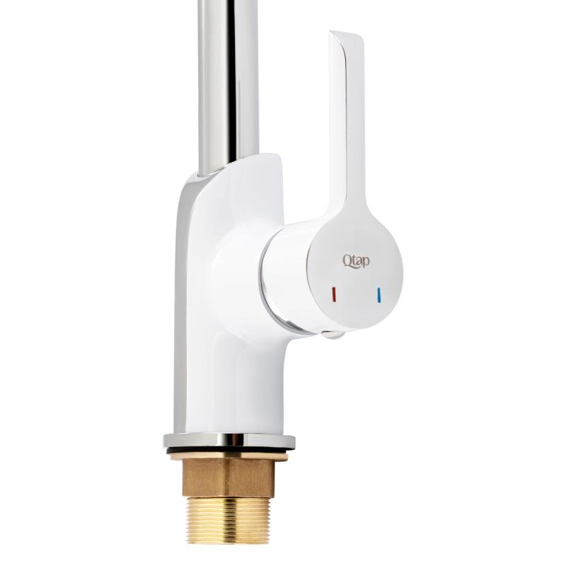 Змішувач для кухні Qtap Grand QTGRAWCR007F Chrome/White — фото 4