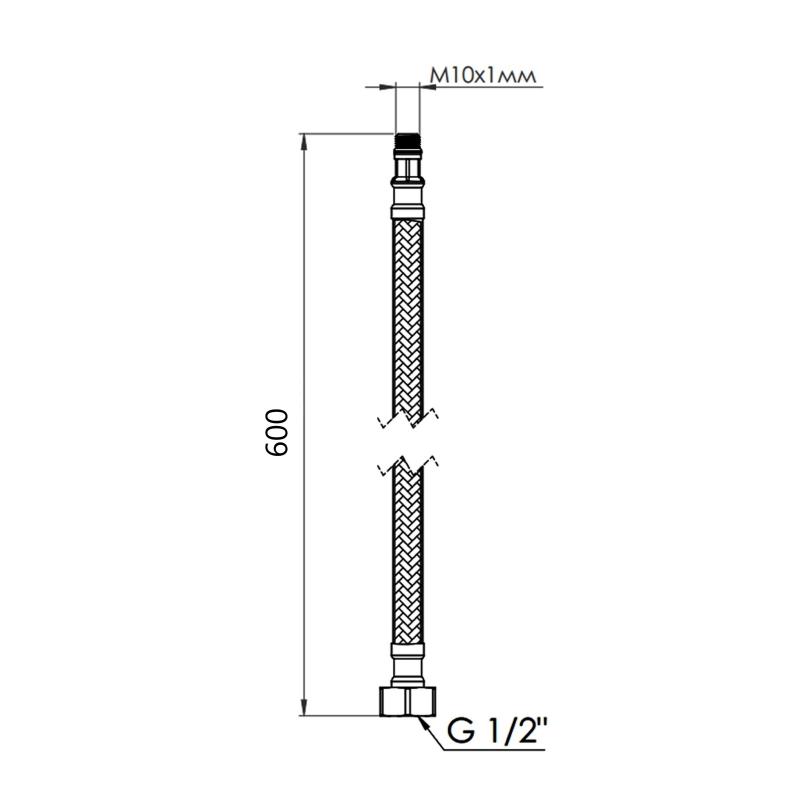 Гнучка підводка для води Thermo Alliance Forte М10 60 см (пара) SF390W60 — фото 2
