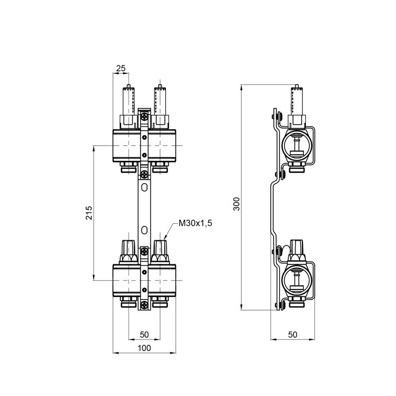 Колектор з витратомірами Thermo Alliance Forte 1" 2 виходи SF001W2 — фото 2