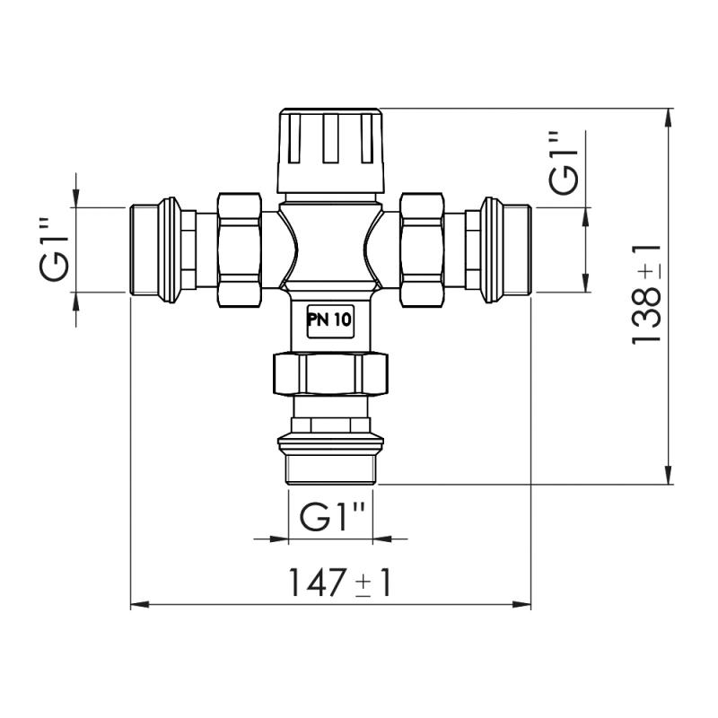 Змішувач термостатичний Thermo Alliance Forte 1" SF010W25 — фото 2