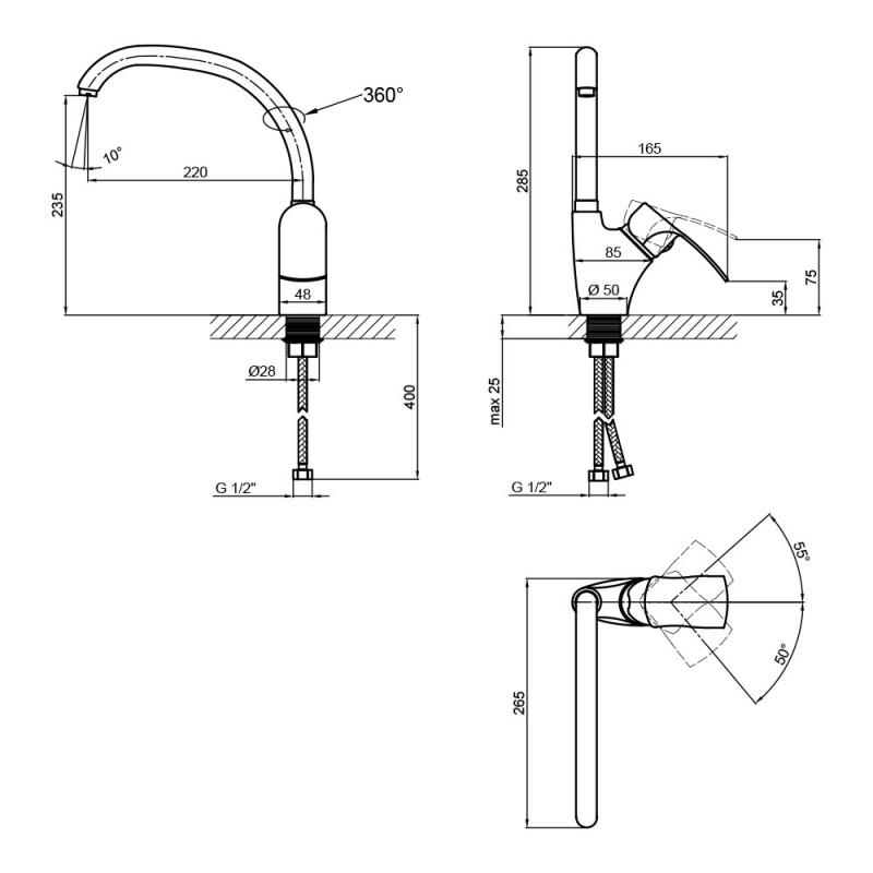 Змішувач для кухні Lidz Anny 007F (k40) LDANN007FCRM35122 Chrome — фото 2