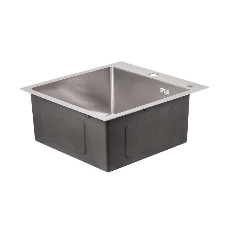 Мийка для кухні інтегрована Lidz Handmade H5050 (LDH5050BRU35375) Brushed Steel 3,0/1,0 мм — фото 4