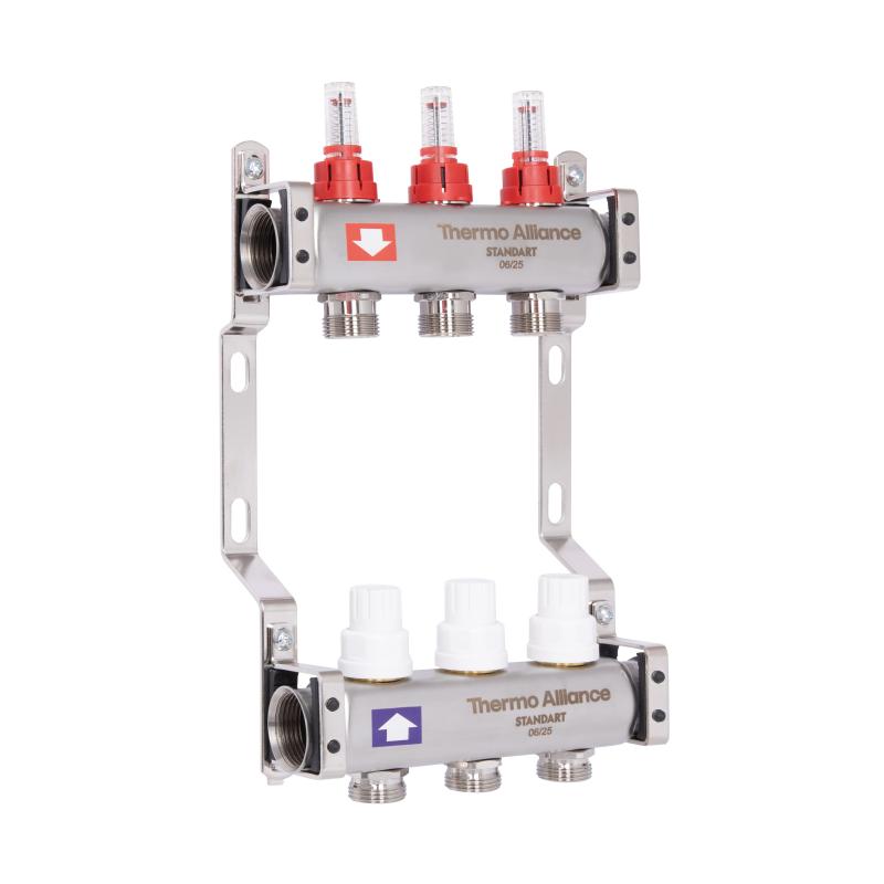 Колектор з витратомірами Thermo Alliance Standart 1" 3 виходи SD0043 — фото 2