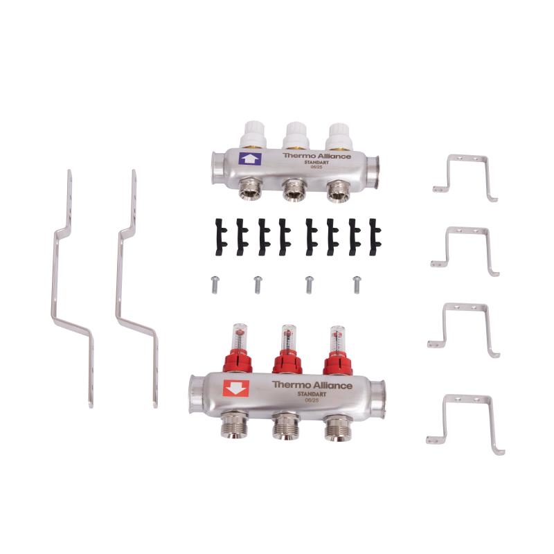 Колектор з витратомірами Thermo Alliance Standart 1" 3 виходи SD0043 — фото 7