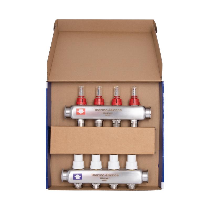 Колектор з витратомірами Thermo Alliance Standart 1" 4 виходи SD0044 — фото 7