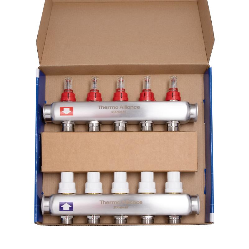 Колектор з витратомірами Thermo Alliance Standart 1" 5 виходи SD0045 — фото 7