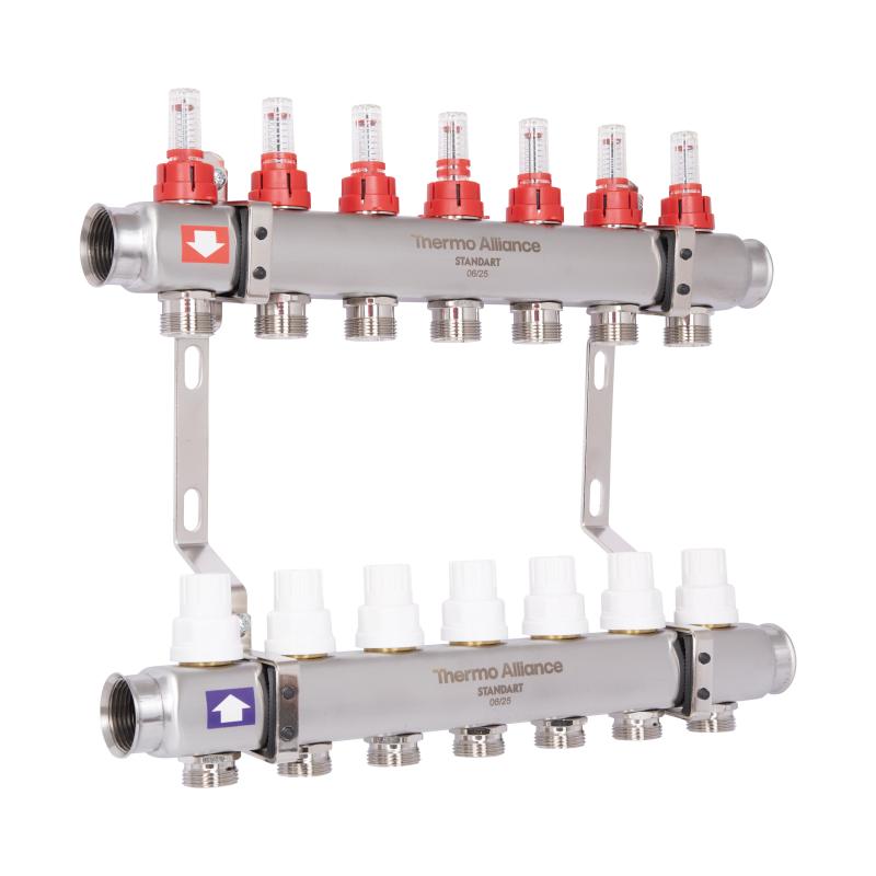 Колектор з витратомірами Thermo Alliance Standart 1" 7 виходів SD0047 — фото 3