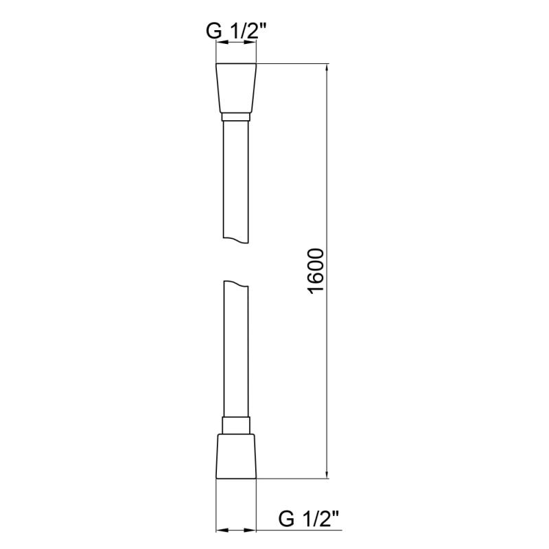 Шланг для ручного душу Qtap Hadice 1600 мм QTHADPVC160C Chrome — фото 2