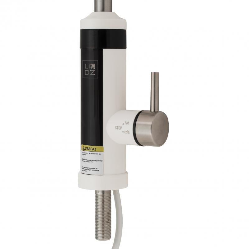 Проточний кран-водонагрівач кухонний для кухні Lidz Warm 059 LDWAR059WNK35878 White / Nickel — фото 3