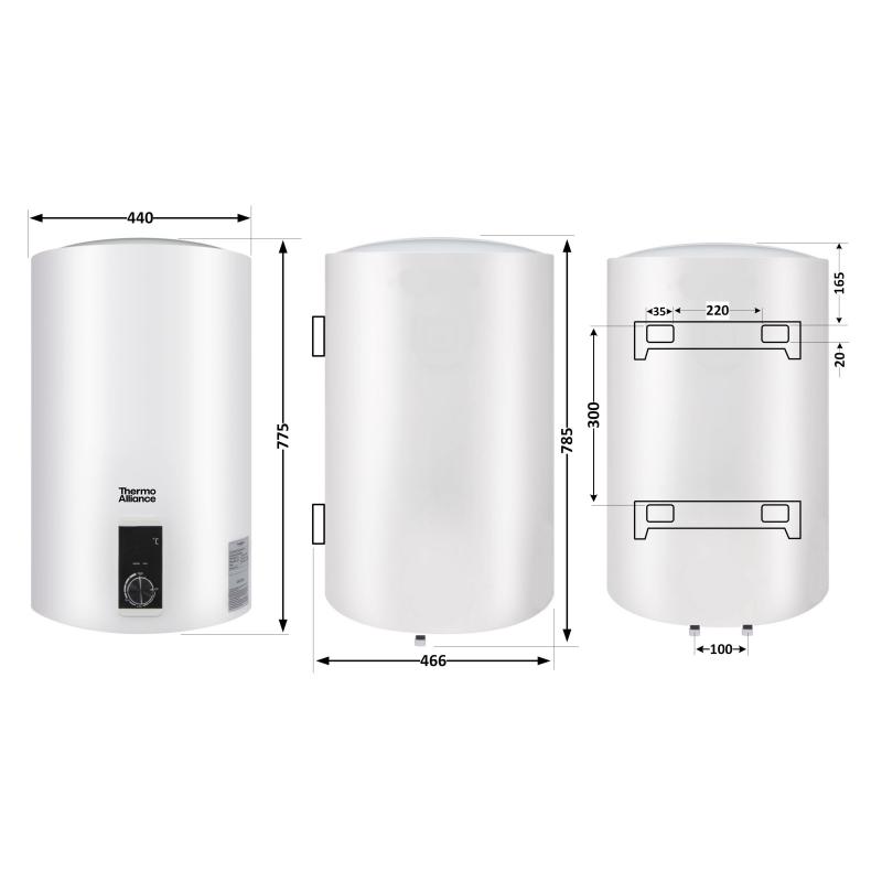 Водонагрівач електричний Thermo Alliance 80 л вертикальний, сухий ТЕН 2,0 кВт D80V20J3(D)K — фото 2