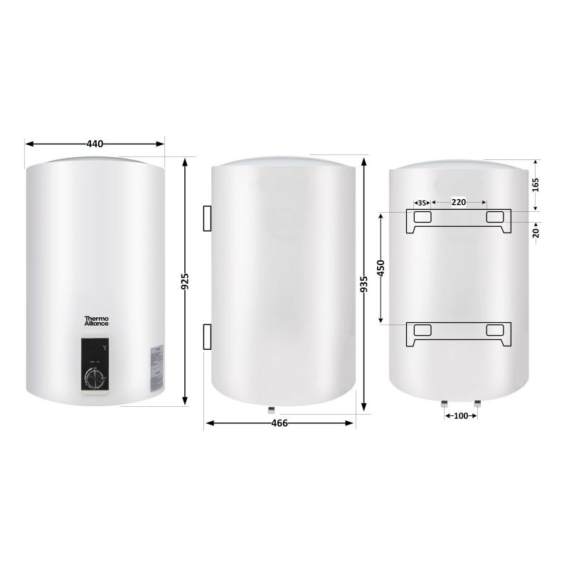 Водонагрівач електричний Thermo Alliance 100 л вертикальний, сухий ТЕН 2,0 кВт D100V20J3(D)K — фото 2