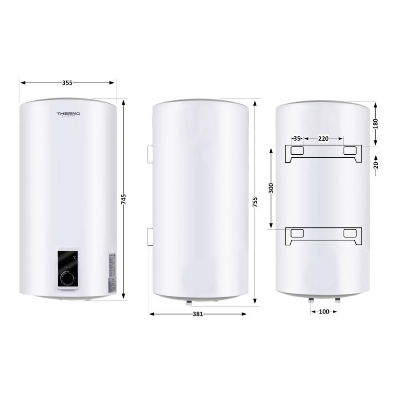 Водонагрівач електричний Thermo Alliance 50 л SLIM вертикальний, сухий ТЕН 2,0 кВт D50V20J(D)1-K — фото 2
