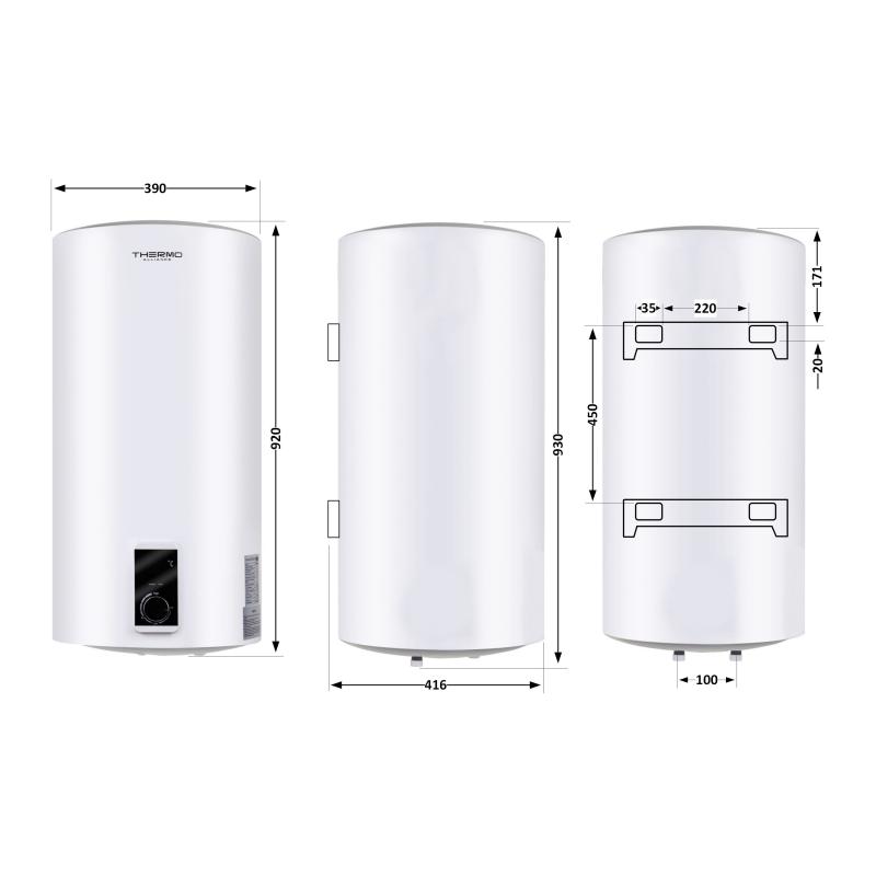 Водонагрівач електричний Thermo Alliance 80 л SLIM вертикальний, сухий ТЕН 2,0 кВт D80V20J(D)2-K — фото 2