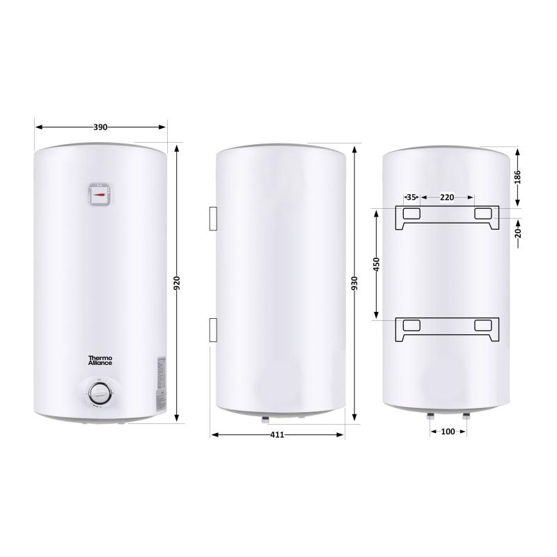 Водонагрівач електричний Thermo Alliance 80 л SLIM вертикальний, мокрий ТЕН 1,5 кВт D80V15Q2 — фото 2