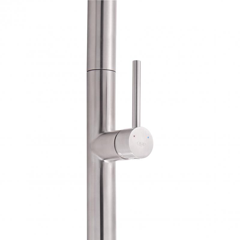 Змішувач для кухні Qtap Lenicka з висувним виливом QTLEN9138103UN Brushed Nickel PVD — фото 6