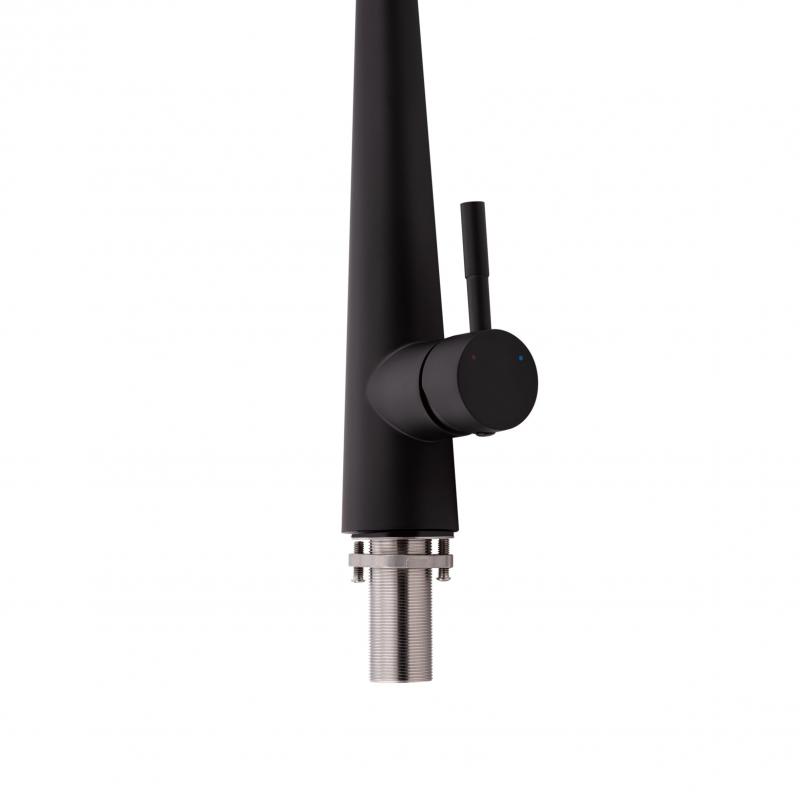 Змішувач для кухні Qtap Evicka з висувним виливом QTEVI9135103UB Black Matt — фото 4