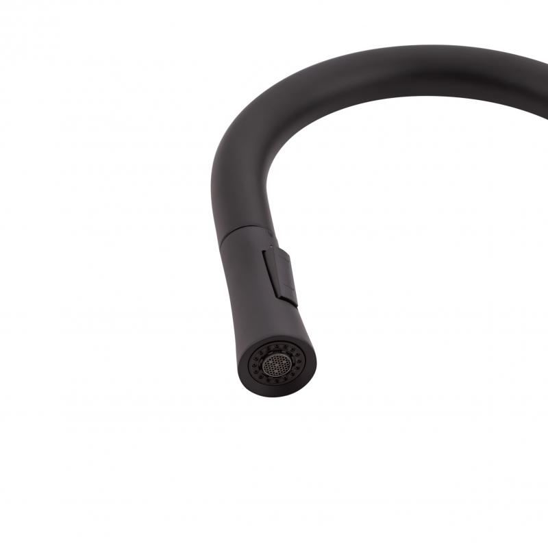 Змішувач для кухні Qtap Evicka з висувним виливом QTEVI9135103UB Black Matt — фото 6