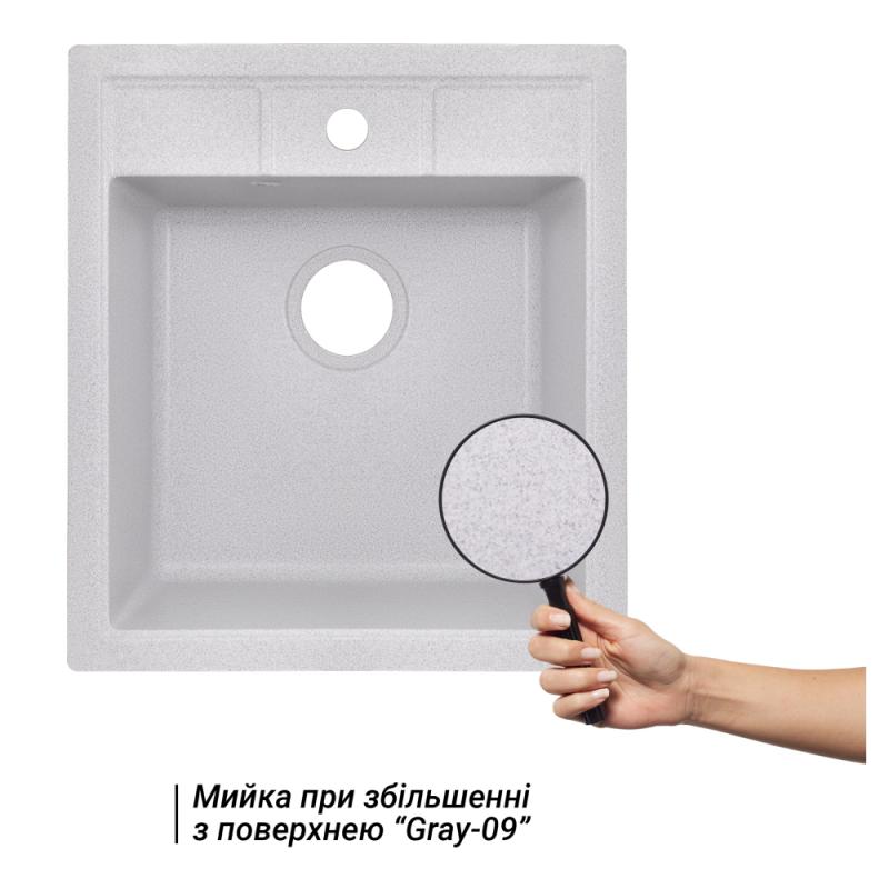 Кухонна мийка Lidz 460х515/200 GRA-09 (LIDZGRA09460515200) — фото 3