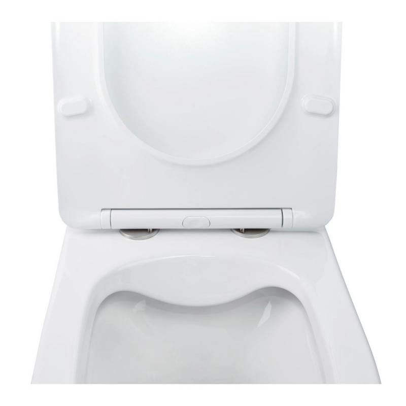 Готове рішення Qtap для ванної кімнати: підвісний унітаз Swan Rimless 520х360х320 + комплект інсталяції Nest 4 в 1 (квадратна клавіша Satin) — фото 7