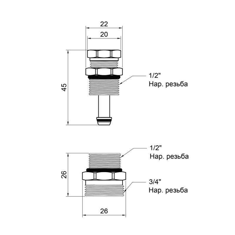 Кран регулювальний Thermo Alliance Forte 1/2" для колектора SF013 — фото 2