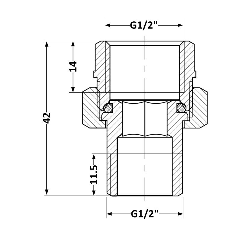 Згін-американка Thermo Alliance Base 1/2"ВЗ нікель, прямий SD190W15 — фото 2