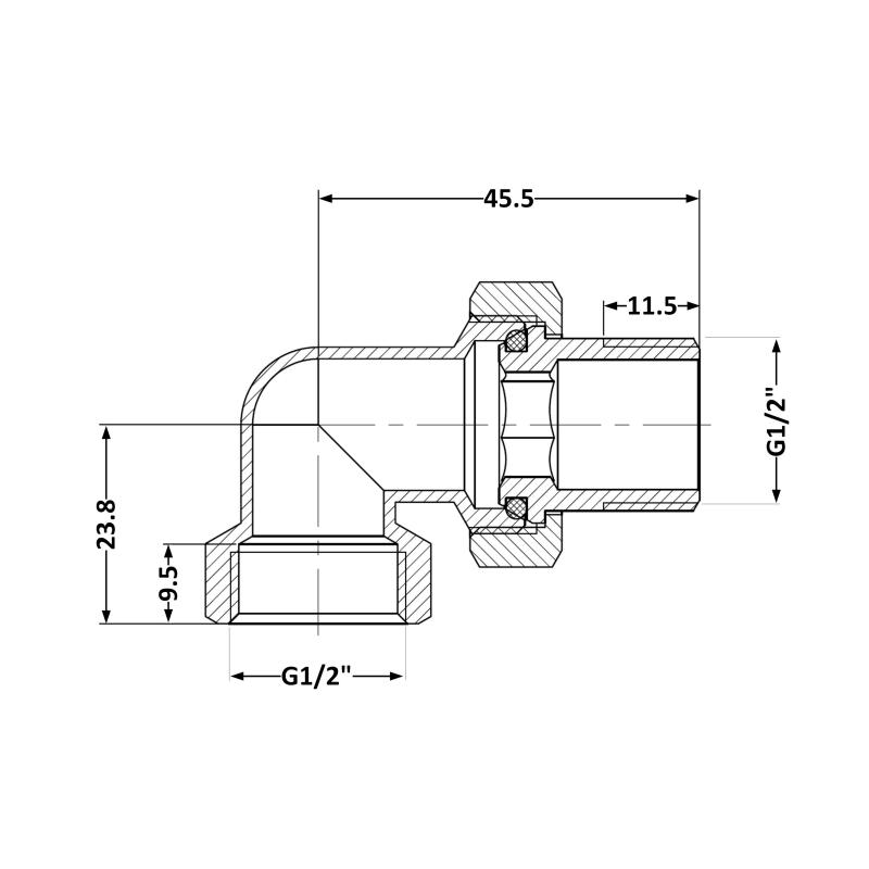 Згін-американка Thermo Alliance Base 1/2"ВЗ кутова, нікель SD191W15 — фото 2