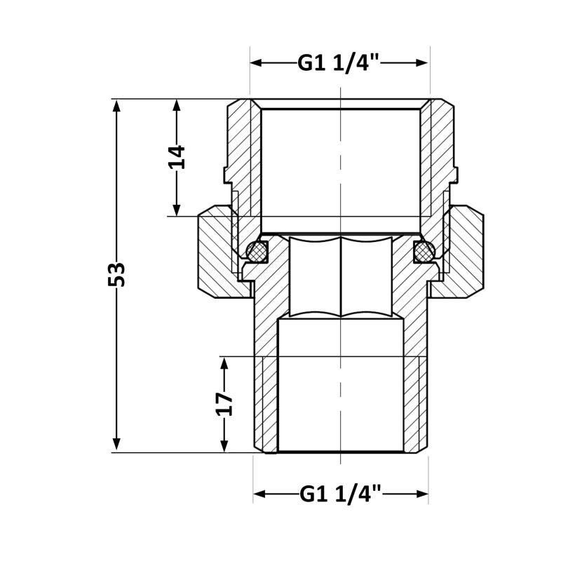 Згін-американка Thermo Alliance Base 1 1/4"ВЗ нікель, прямий SD190W32 — фото 2