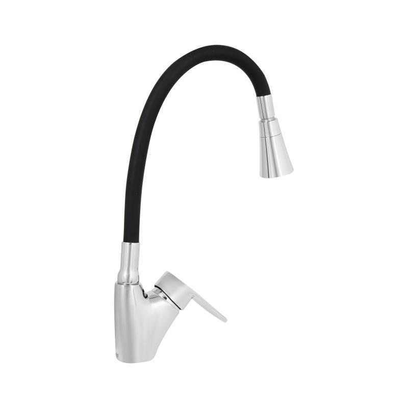 Змішувач для кухні Lidz Tani 007F3 з гнучким виливом (k40) LDTAN007F3BCR37649 Chrome/Black — фото 4