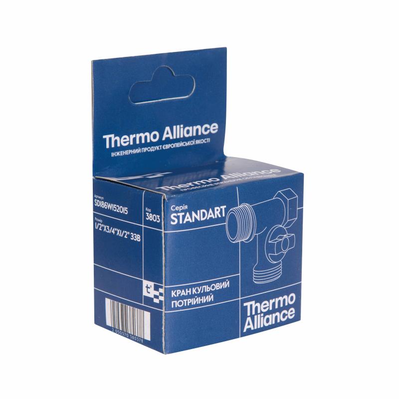 Кран приладовий кульовий Thermo Alliance Standart 1/2"х3/4"х1/2" ЗЗВ SD186W152015 — фото 9