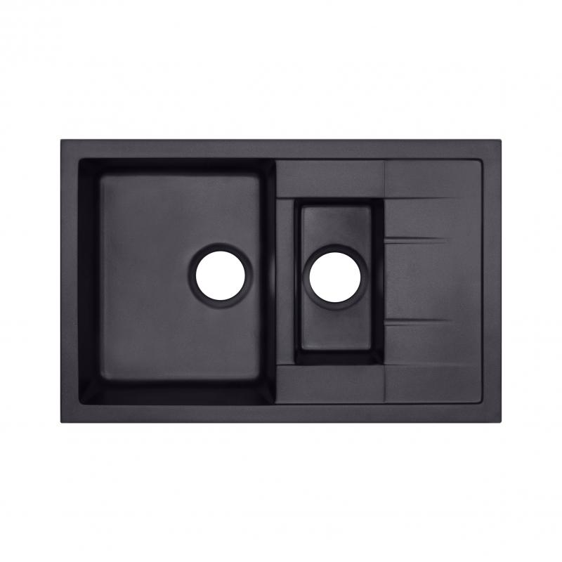 Кухонна мийка з додатковою чашею Qtap CS 7648 Beton (QT7648BET502)