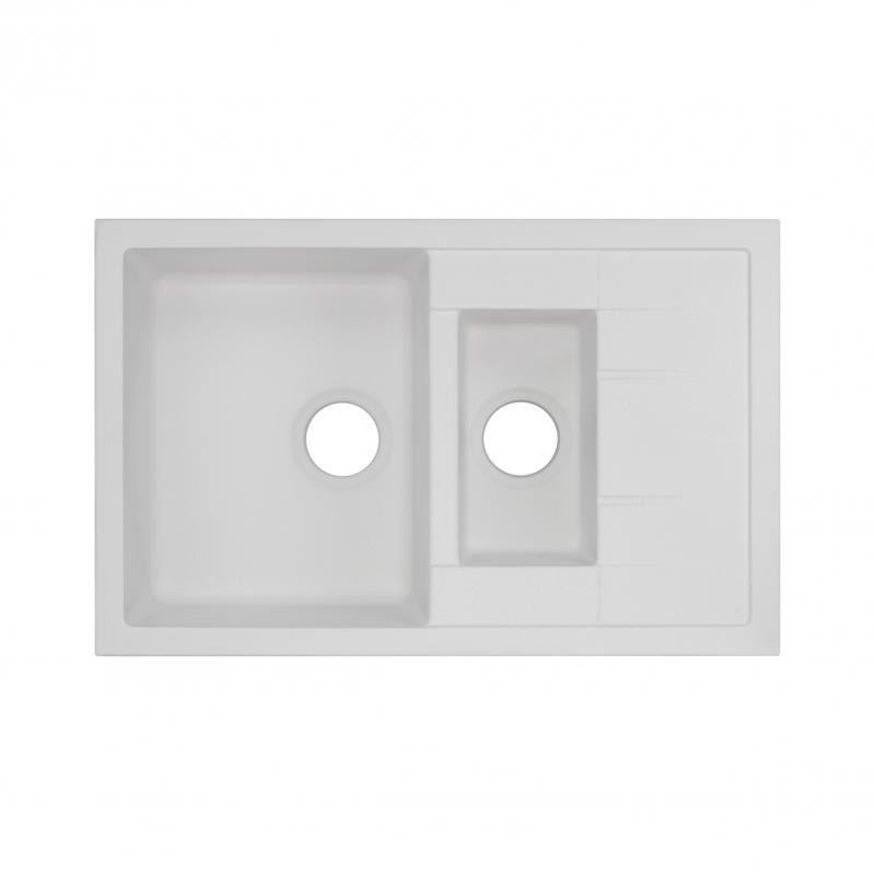 Кухонна мийка з додатковою чашею Qtap CS 7648 White (QT7648WHI650)