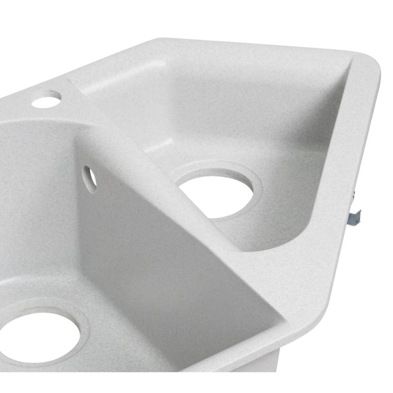 Кухонна мийка з додатковою чашею Lidz 1000x500/225 GRA-09 (LIDZGRA091000500225) — фото 6