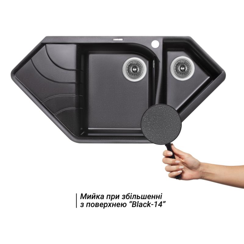 Кухонна мийка з додатковою чашею Lidz 1000x500/225 BLM-14 (LIDZBLM141000500225) — фото 3