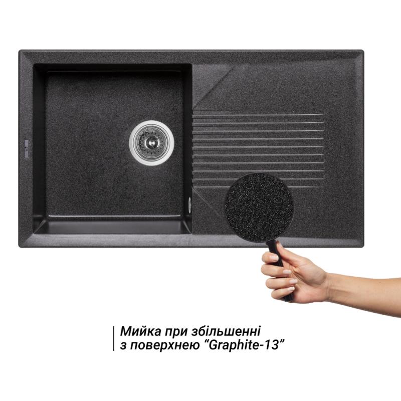 Кухонна мийка Lidz 860х500/240 GRF-13 (LIDZGRF13860500240) — фото 3