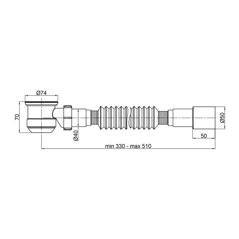 Сифон для душового піддона Lidz (WHI) 60 04 P002 01 (вихід 40/50 мм) — фото 2