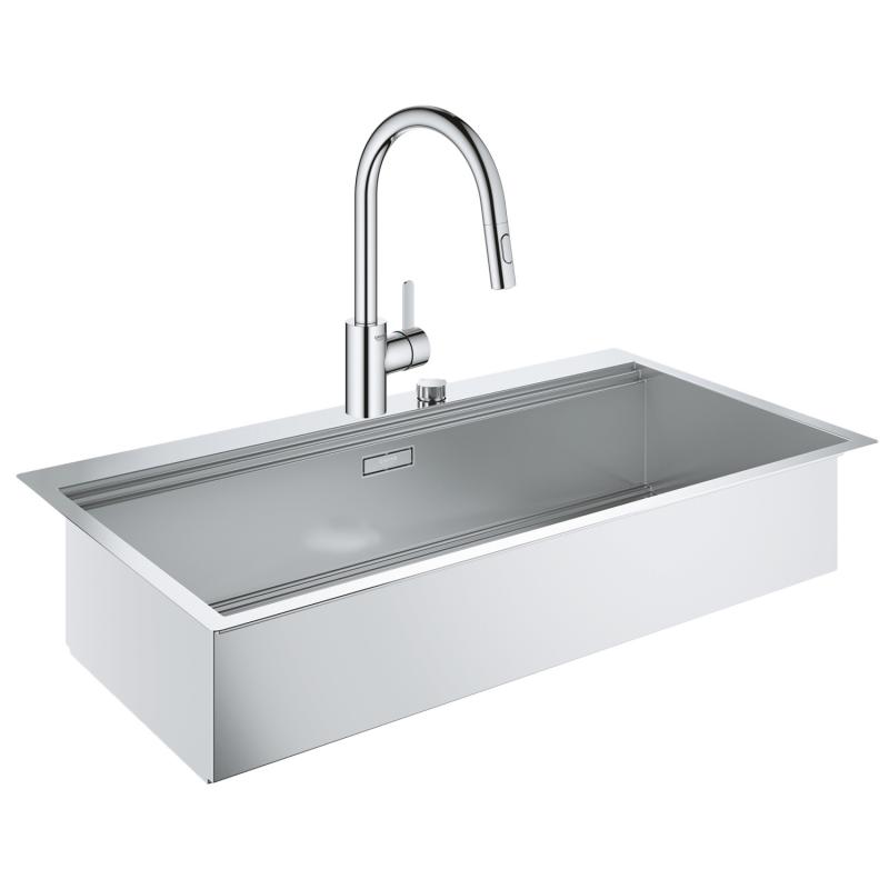 Набір Grohe мийка кухонна K800 31586SD0 + змішувач Eurosmart Cosmopolitan 31481001