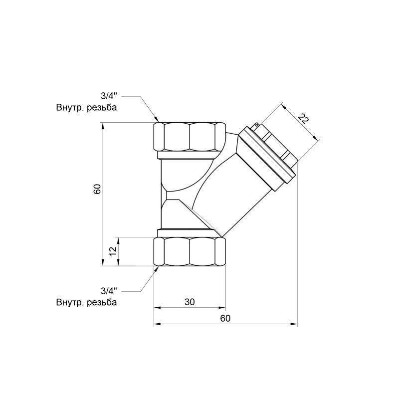 Фільтр грубої очистки Thermo Alliance Base 3/4"ВВ для води косий SD124W20 — фото 2