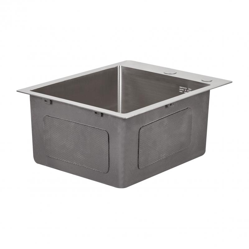 Мийка для кухні інтегрована Lidz Handmade H4050 (LDH4050BRU39258) Brushed Steel 3,0/1,0 мм — фото 4