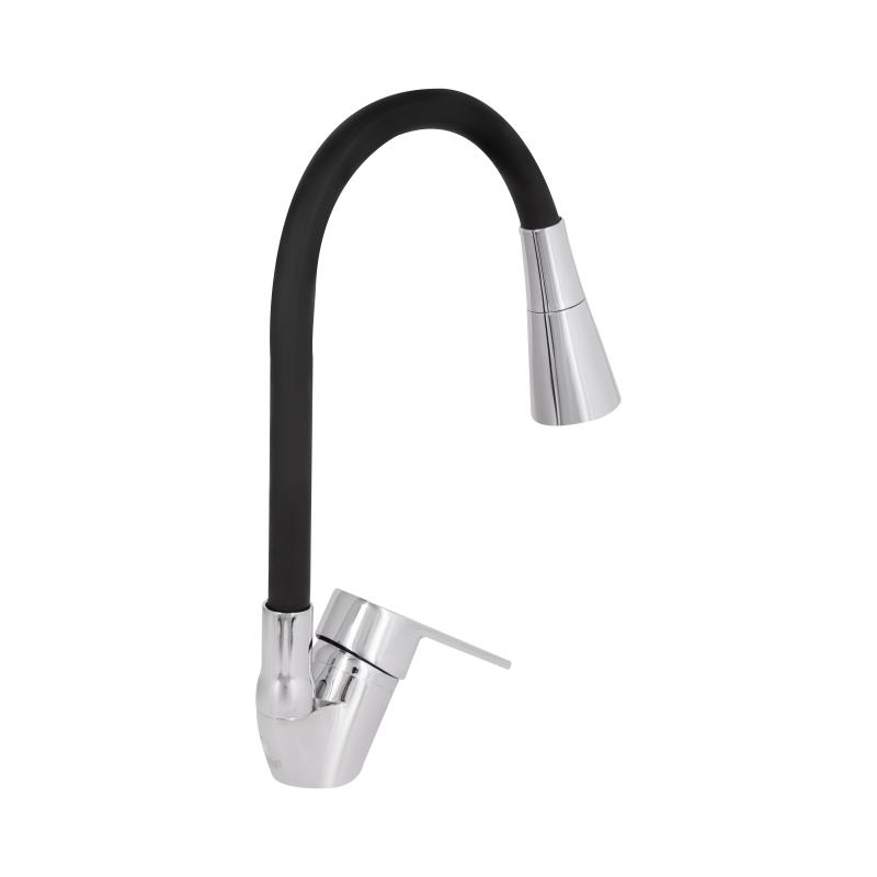 Змішувач для кухні Lidz Tani 008F3 з гнучким виливом (k40) LDTAN008F3BCR39484 Chrome/Black — фото 4