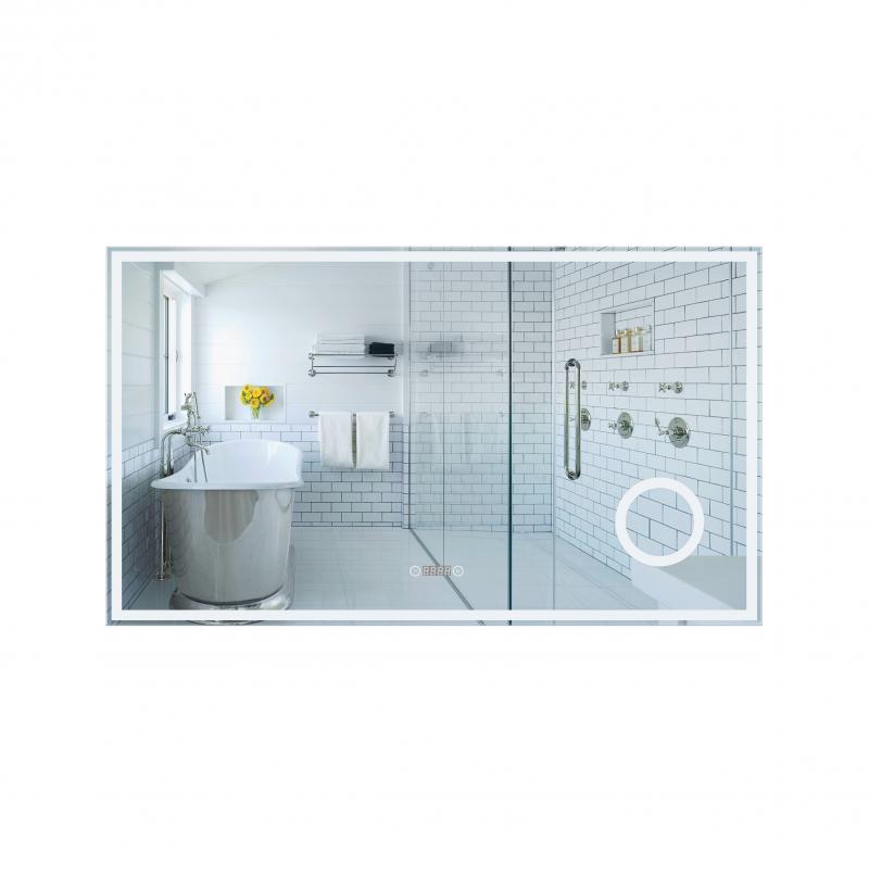 Дзеркало Qtap Stork 1200х700 з LED-підсвічуванням Touch, з лінзою цифровий годинник QT1578142270120W