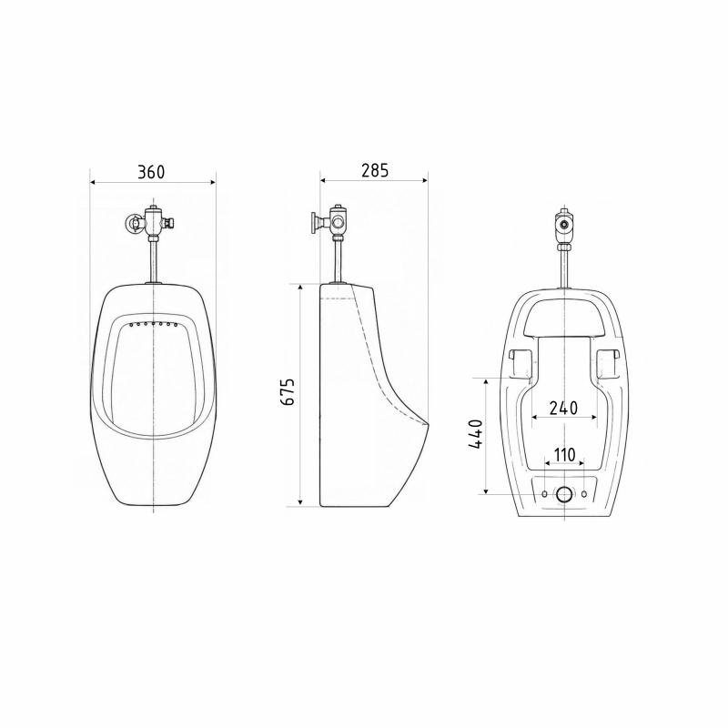 Пісуар підвісний Qtap Crow з краном-дозатором 360x285x675 White QT0588112HW — фото 2