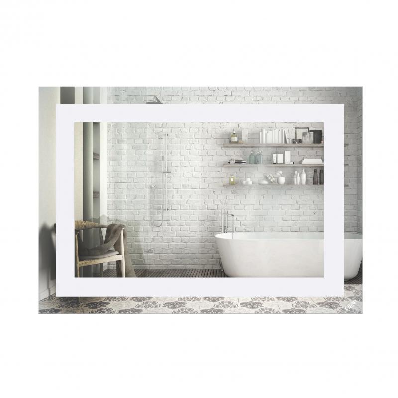 Дзеркало Qtap Mideya Quadro 500х700 з LED-підсвічуванням кнопковий перемикач, Reverse QT20781004W