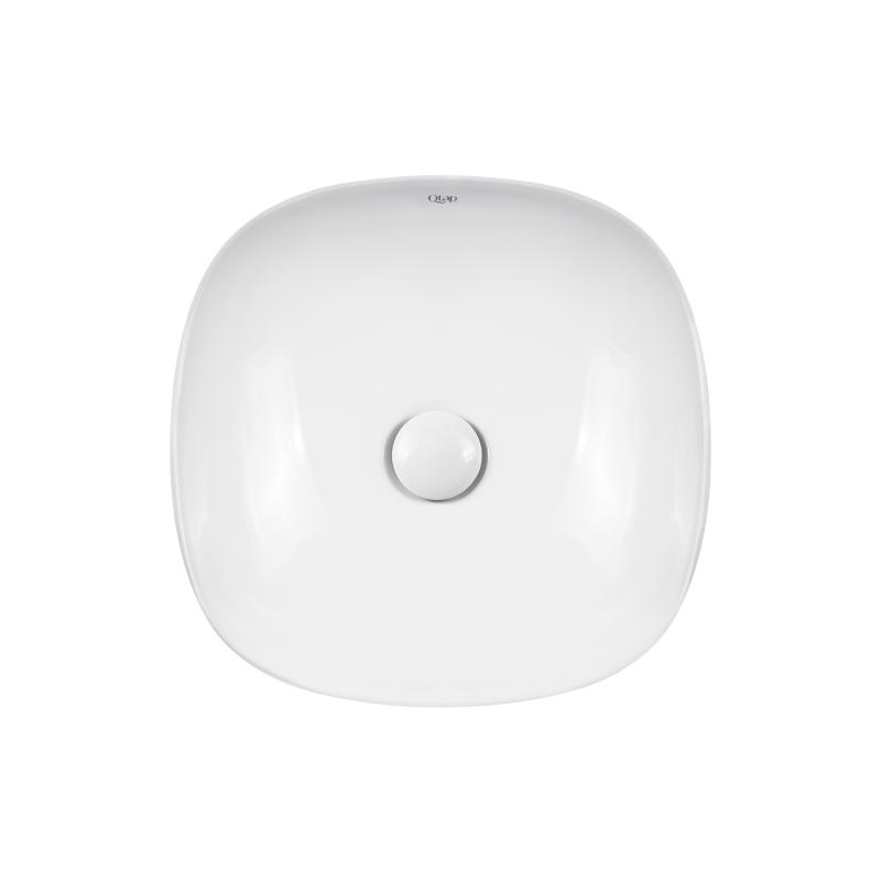 Раковина-чаша Qtap Kolibri 370х370х120 White з донним клапаном QT10118037FW
