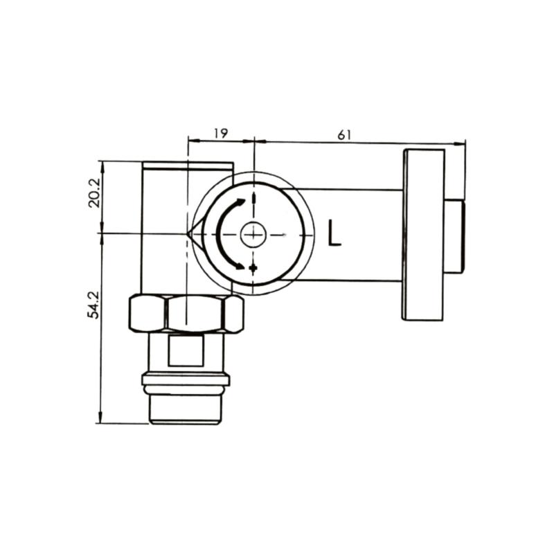 Комплект кранів Thermo Alliance Standart 1/2" хром, для рушникосушарки кутовий SF395W15HE — фото 2