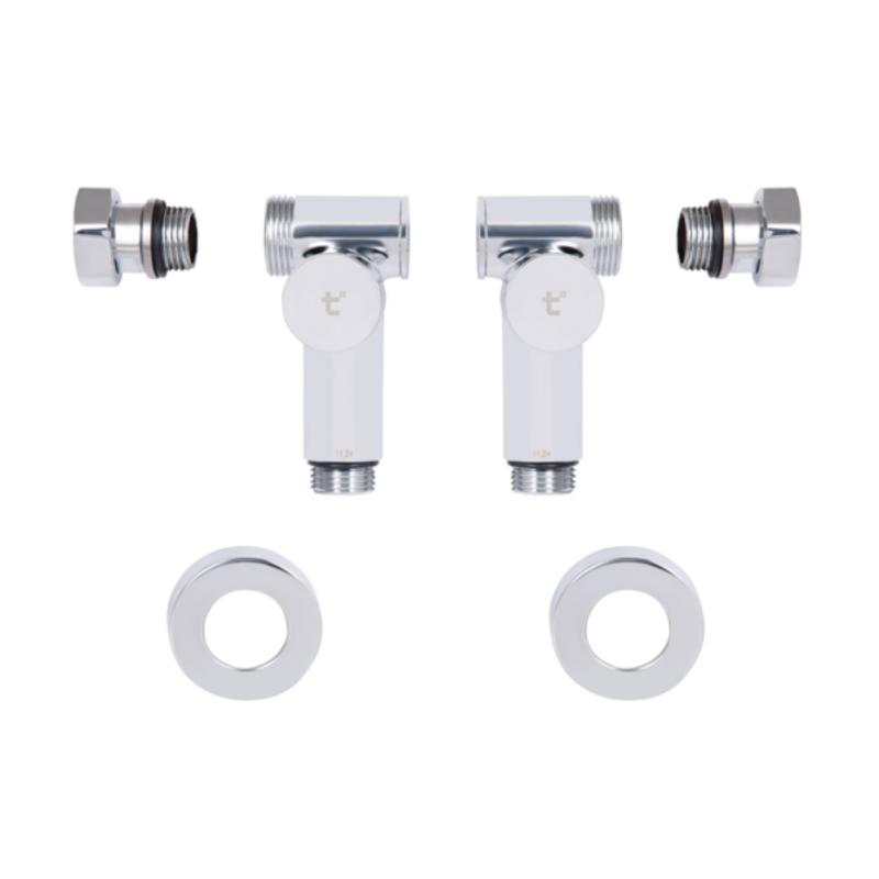 Комплект кранів Thermo Alliance Standart 1/2" хром, для рушникосушарки кутовий SF395W15HE — фото 5