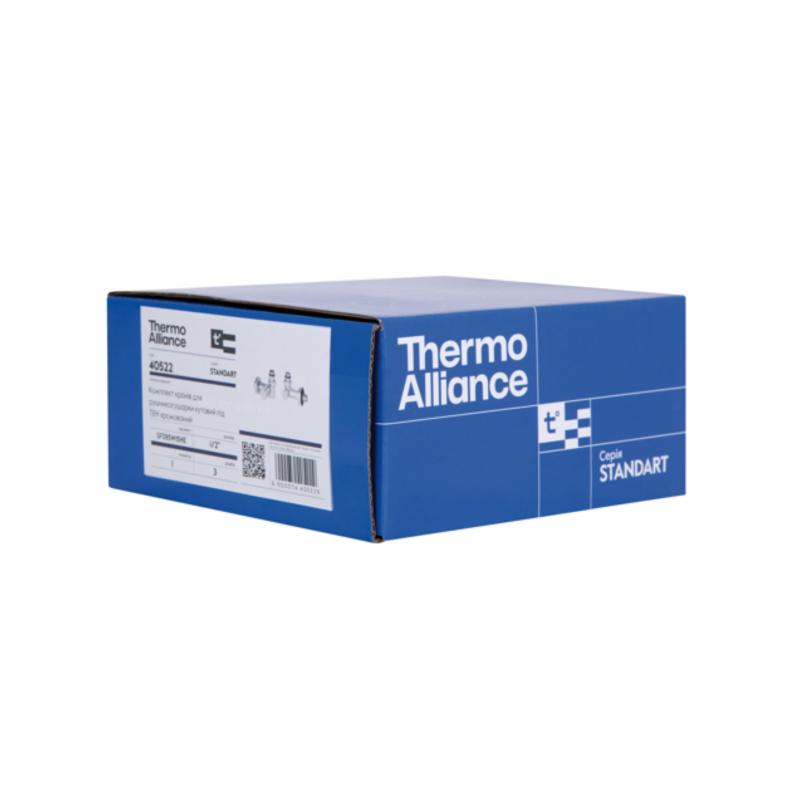Комплект кранів Thermo Alliance Standart 1/2" хром, для рушникосушарки кутовий SF395W15HE — фото 8