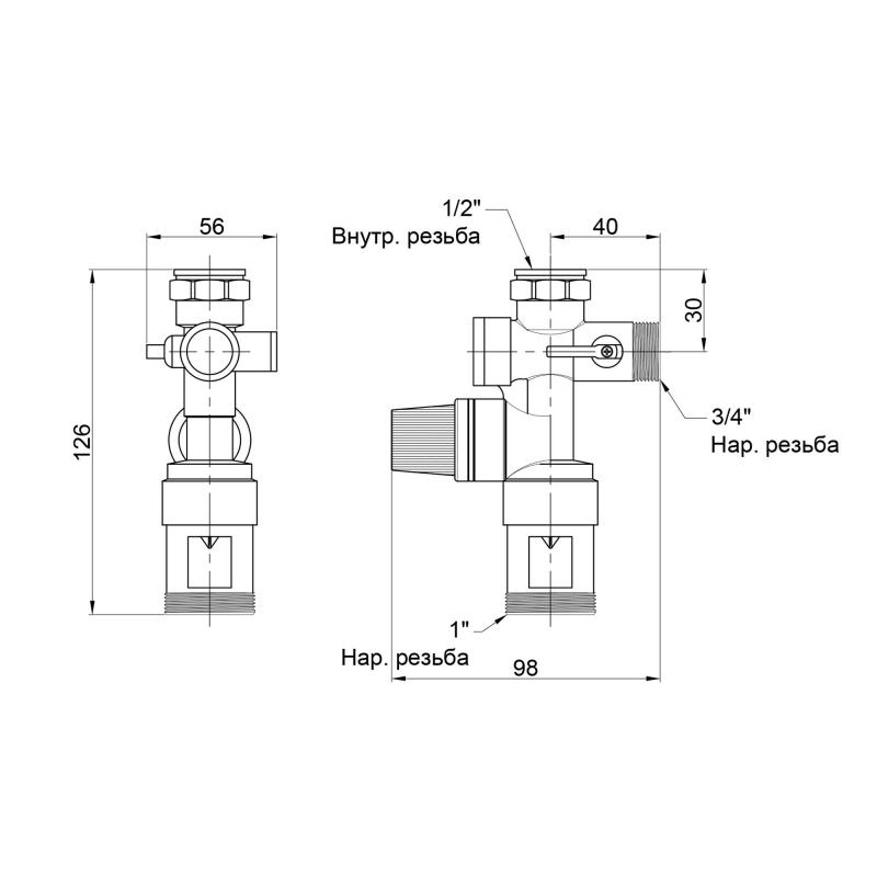 Група безпеки Thermo Alliance Forte для водонагрівача з сифоном 3/4"х3/4" (1/2") SF396W202015 — фото 2