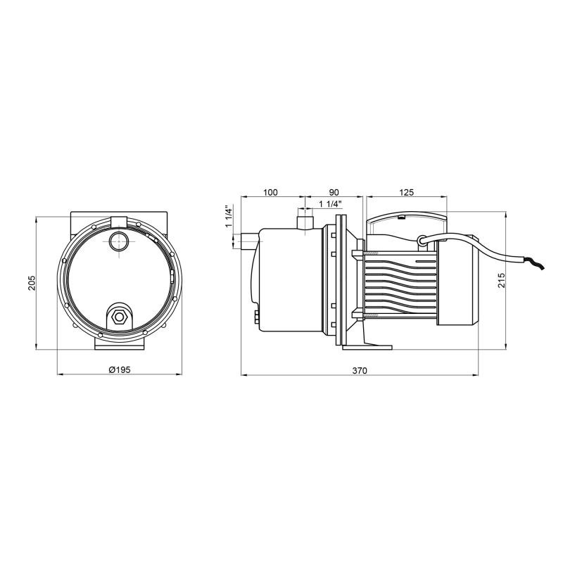 Насос самовсмоктувальний відцентровий Thermo Alliance D-JDTm-125 0,92 кВт — фото 2