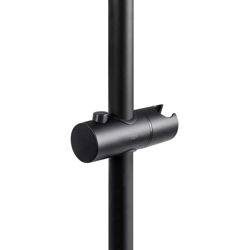 Душова стійка з тримачем універсальна Qtap Lepit 665 мм округла QTLEP82103OB Black Matt — фото 4